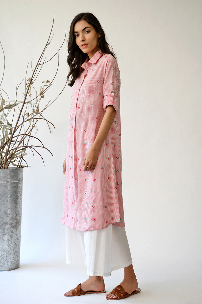 Alexandra rose straight tunic